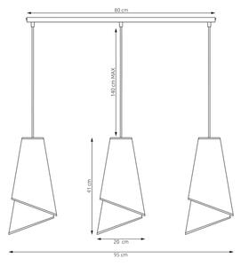 Lustră MODA pe cablu 3xE27/15W/230V bej/ratan