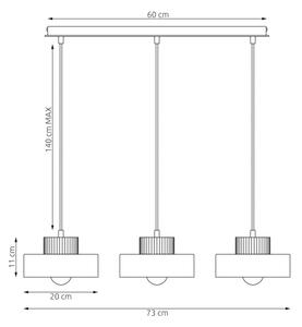 Lustră KIVI pe cablu 3xE27/15W/230V, albă
