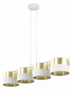 Lustră suspendată pe cablu LUX, 4x E27, 15W, 230V, alb/auriu
