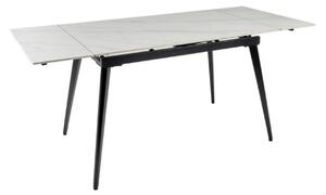 Masa extensibila REEF, alb cu efect de marmura/negru, ceramica/metal