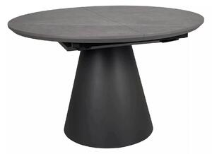 Masa extensibila ANGEL II, gri cu efect de marmura/negru, 120/160x120x