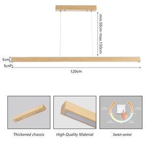 Brilagi - Lustra LED OAK suspendată cu cablu, 30W/230V, 3000/4500/6000K, stejar