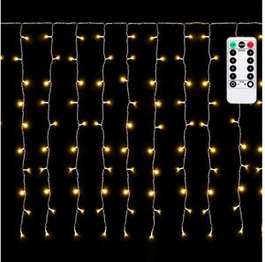 Aigostar - Ghirlandă LED de Crăciun pentru exterior 150xLED/6W/230V/8 funcții 1,5x1m IP44 alb cald + telecomandă
