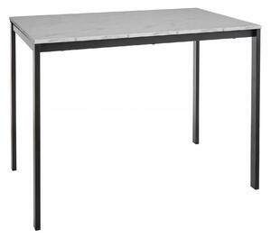 Masa MARIO, alb cu efect de marmura/negru, 100x60x75 cm