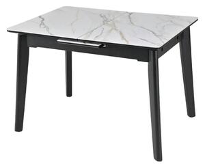 Masa extensibila OSTEN, alb cu efect de marmura/auriu/negru, 110/140x8