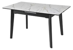 Masa extensibila OSTEN, alb cu efect de marmura/negru, 140/180x80x76 c