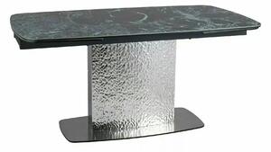 Masa extensibila MONCLER, verde/crom, sticla/ceramica/metal, 160/240x9