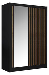Dulap LADDER, negru/stejar craft, PAL melaminat, cu 2 usi, 150x61x215