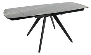 Masa extensibila VIGO, negru cu efect de marmura, ceramica/metal, 120/