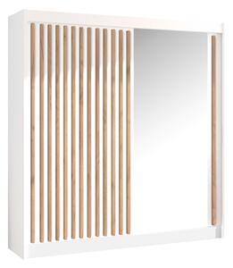 Dressing LADDER, alb/stejar craft, PAL melaminat, cu 2 usi, 203x61x215