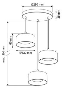 Brilagi - Lustru LED suspendat pe cablu AURA LUX 3xGX53/13W/230V negru/auriu
