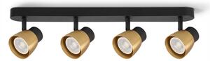 Brilagi NUGGET - Spot LED RGBW compatibil cu dimmer 4xGU10/4,8W/230V negru/auriu