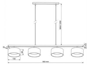 Brilagi - LED Lustră suspendată AURA LUX 4xGX53/30W/230V negru/auriu