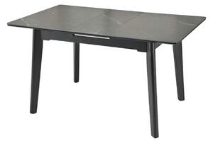 Masa extensibila OSTEN, negru cu efect de marmura, 120/160x80x76 cm