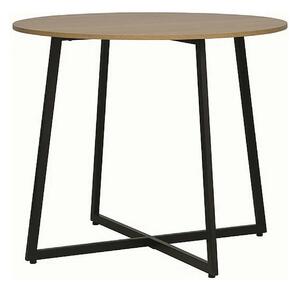 Masa LUNA, stejar/negru, PAL laminat/metal, 90x76 cm