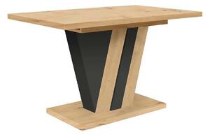 Masa extensibila ZATAR, stejar artisan/negru, PAL laminat, 125/170x75x