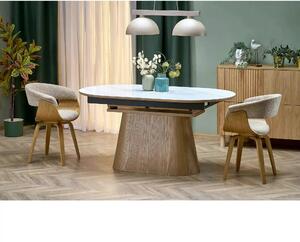 Masa extensibila SIRIUS, alb/stejar natural, 160/240x90x77 cm