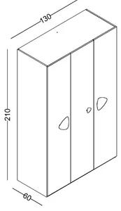 Dulap modular cu 3 usi pentru copii,Nora