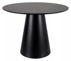Masa ANGEL, gri cu efect de marmura/negru mat, 100x75 cm