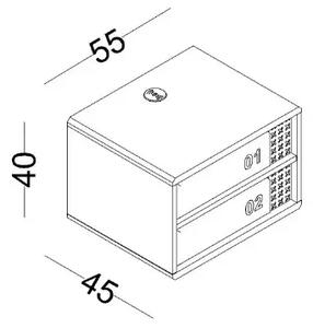Noptiera cu 2 sertare si functie USB copii,Arcade