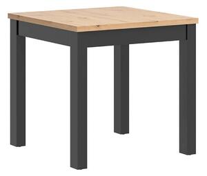 Masa MAREN, stejar artisan/negru, PAL laminat/lemn, 80x80x77 cm