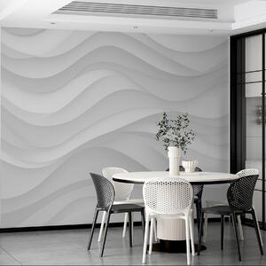 Tapet Valuri gri în tonuri moi, Fototapet 3D, Fotomurale 3D Forme geometrice, w02314 : Uwalls.ro