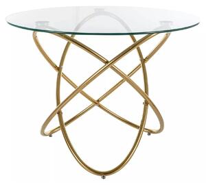 Masa ORBIT, transparent/auriu, sticla/metal, 100x75 cm