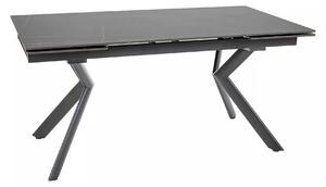 Masa extensibila NORTON, negru cu efect de marmura/negru, 160/240x90x7