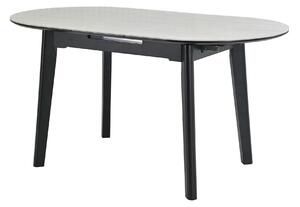 Masa extensibila ARES, bej cu efect de piatra travertin/negru, ceramic