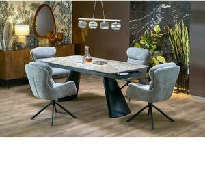 Masa extensibila VINCE, maro/negru, piatra sinterizata/metal, 180/238x