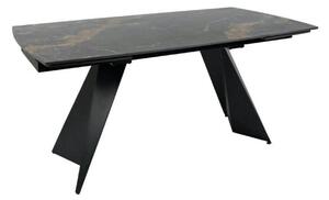 Masa extensibila ECLIPSE, negru cu efect de marmura, ceramica/metal, 1