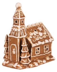 Sfeșnic Biserica din turtă dulce, ceramică, 16 cm