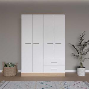 Dulap Haine Adore Base, 4 usi, 2 sertare, Alb, 137 x 198 x 52 cm