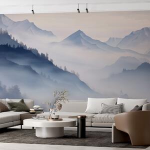 Tapet Pante de munte, nuanțe de albastru, Fototapet Natură, w02437 : Uwalls.ro