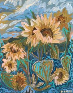 Ilustrare Summer Sunflowers, Eleanor Baker, (30 x 40 cm)