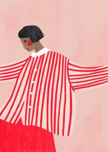 Ilustrare The Woman With the Red Stripes, Bea Muller, (30 x 40 cm)