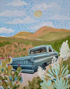 Ilustrație Chevrolet on the road, Eleanor Baker, (30 x 40 cm)