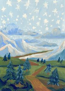 Ilustrare Snowing stars, Eleanor Baker, (30 x 40 cm)