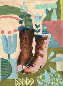 Ilustrare Blooming boots, Eleanor Baker, (30 x 40 cm)