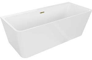 Mexen Volta cCadă freestanding de perete 170 x 75 cm, albă, preaplin auriu - 51131707500-50