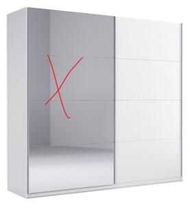 Dulap cu usi glisante CERTEZA cu oglinda, 200x211,5x61,5, alb/alb luciu - RESIGILAT Nr. 100