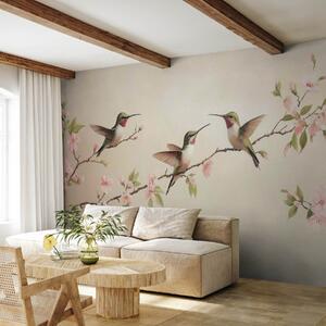 Tapet Trei colibri, Fototapet Animale, Fototapet Păsări, w08515 : Uwalls.ro