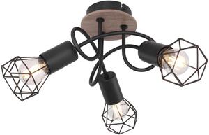 Globo Lighting Xara I lampă de tavan 3x40 W negru-lemn 54802S-3DH