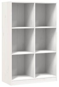 Bibliotecă, alb, 70x33x110 cm, lemn masiv de pin