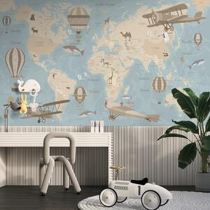 Tapet Aventura vă așteaptă pe tot globul, Fototapet Harta lumii, u36066v5 : Uwalls.ro