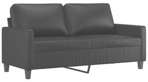 Canapea cu 2 locuri, negru, 140 cm, piele ecologică
