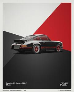 Imprimare de artă Porsche 911 RS - 1973 - Black, (40 x 50 cm)