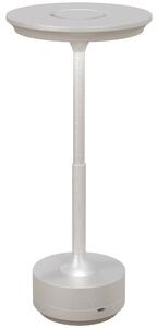HOMCOM Lampă de masă Touch LED, Lampă de Noptieră Fără Fir cu Baterie Reîncărcabilă, 3 Tonuri de Lumină, Ø13x28,5 cm, Argintiu