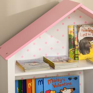 Bibliotecă pentru copii Suport pentru jucării cu rafturi deschise și sertare pe roți, mobilier pentru copii, 78,5x34x127,5cm roz ZONEKIZ | Aosom RO