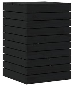 Coș de rufe, negru, 44x44x66 cm, lemn masiv de pin